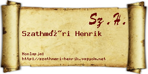 Szathmári Henrik névjegykártya