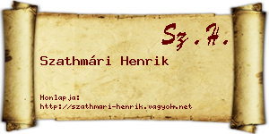 Szathmári Henrik névjegykártya